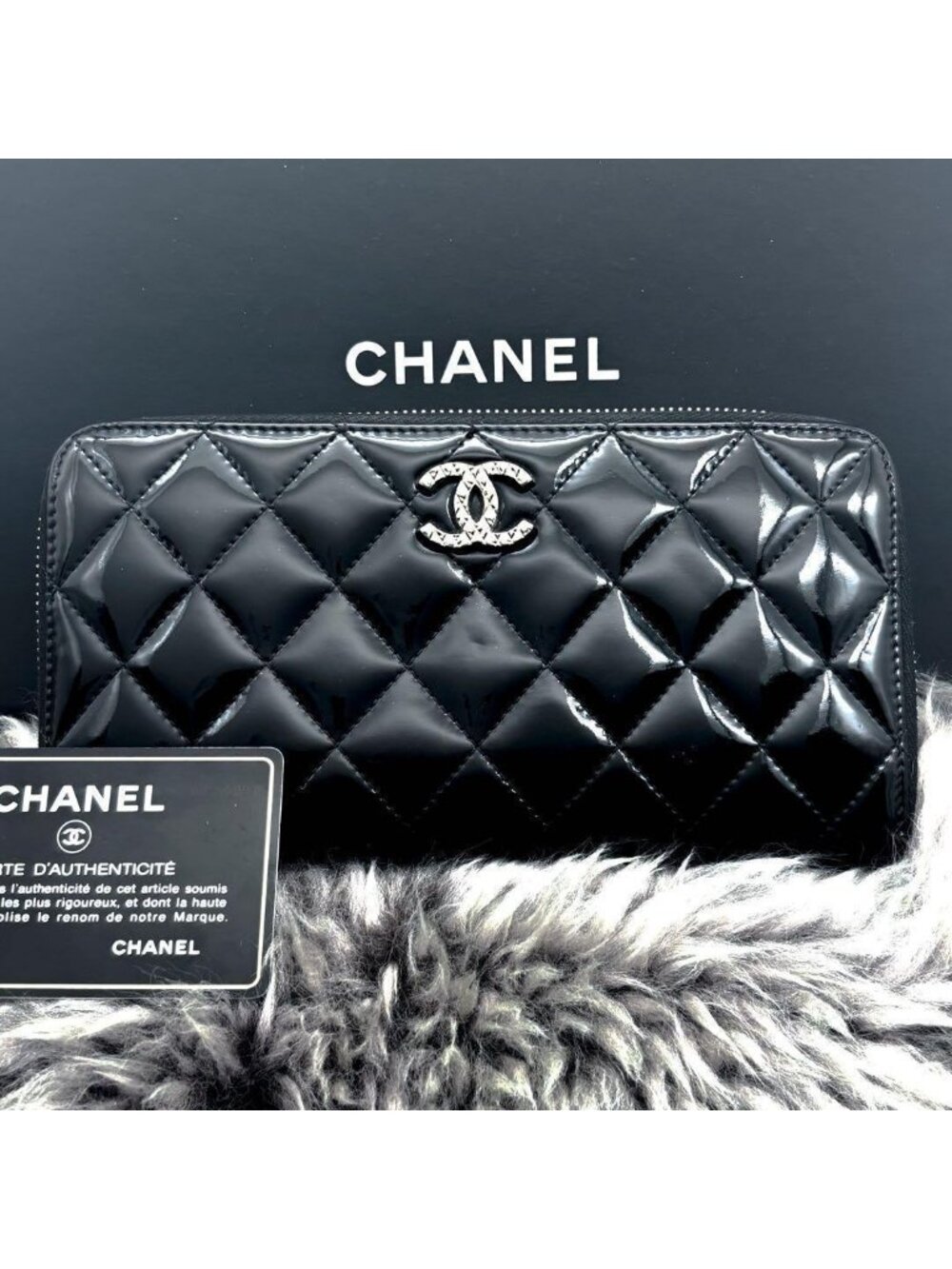 Chanel Wallet Quilted Round Zip